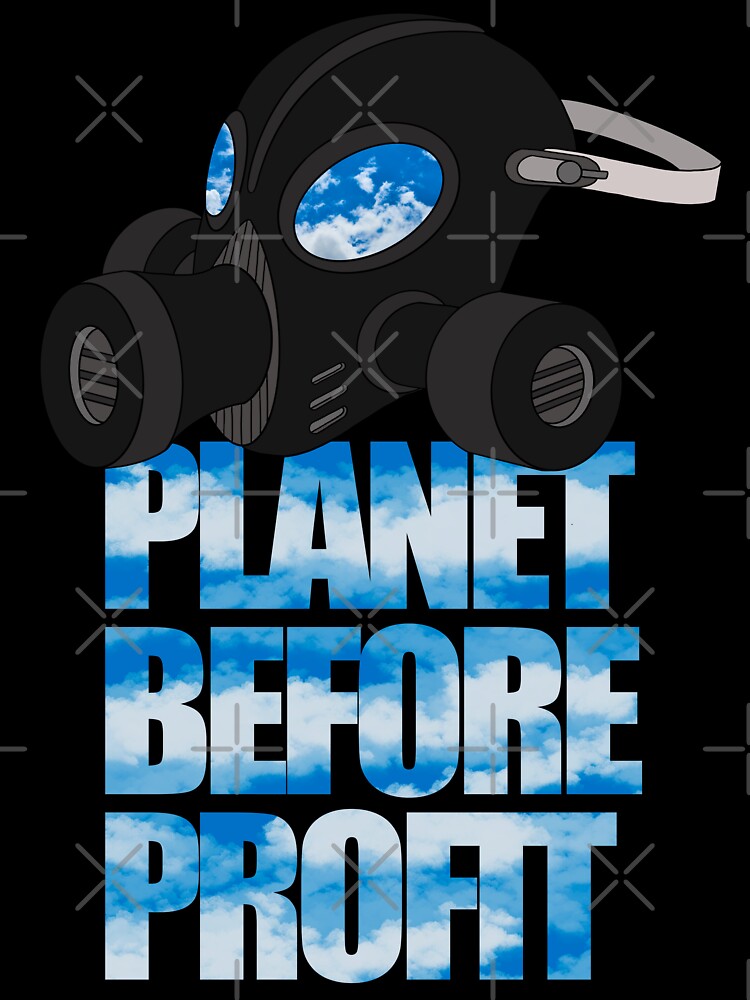Planet before profit hand drawn mask artwork by Giovanni-c