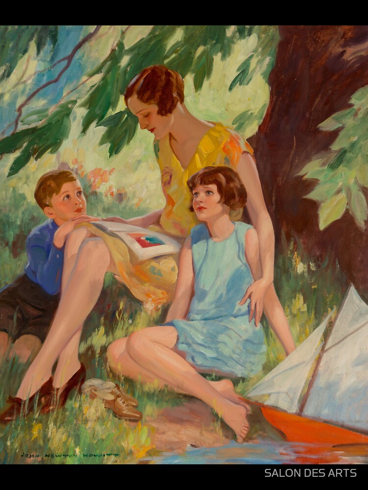 Mother and Children Under a Tree (20th century) - John Newton Howitt by SALON DES ARTS