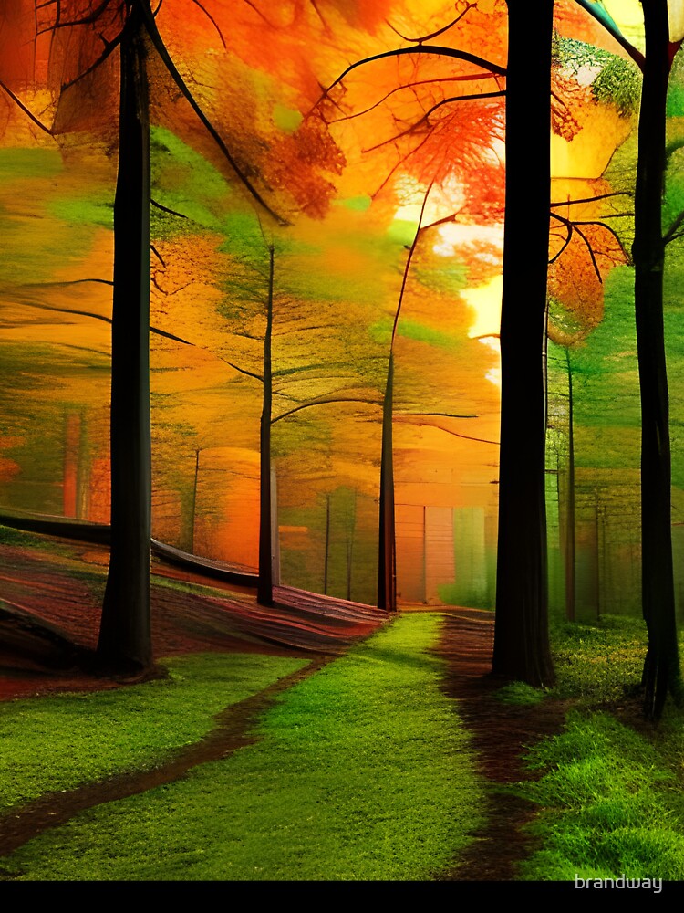 Yellow trees in the forest by brandway