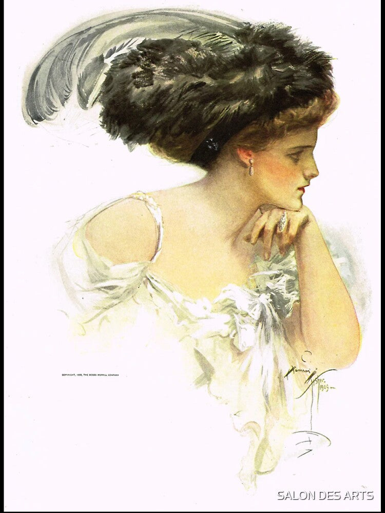 Woman with Fur Hat (1909) - Harrison Fisher by SALON DES ARTS