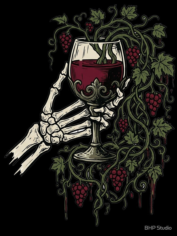 Eternal Red Wine Skeleton Hand by BHP Studio