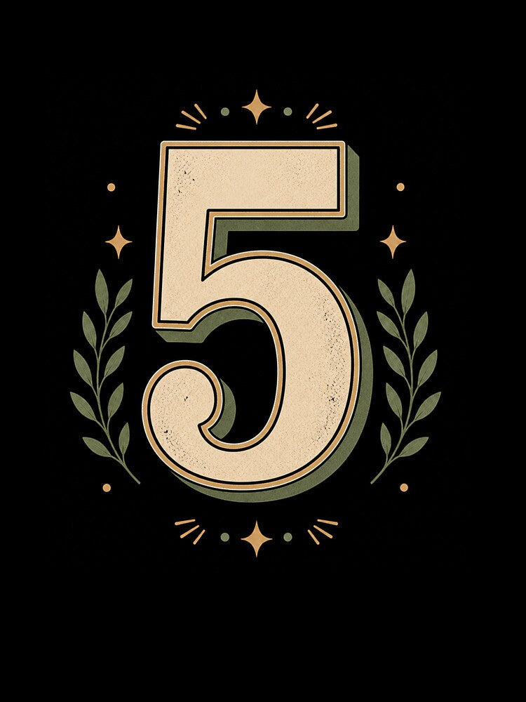 Vintage Retro Number 5 Graphic by Kupeliemre