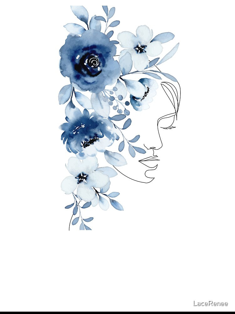 Blue Floral Peace Woman by LaceRenee