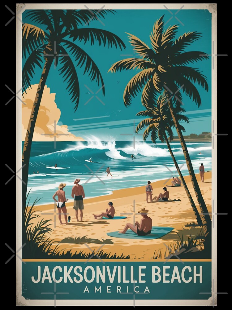 Jacksonville beach Vintage Travel Poster by TravelerRat