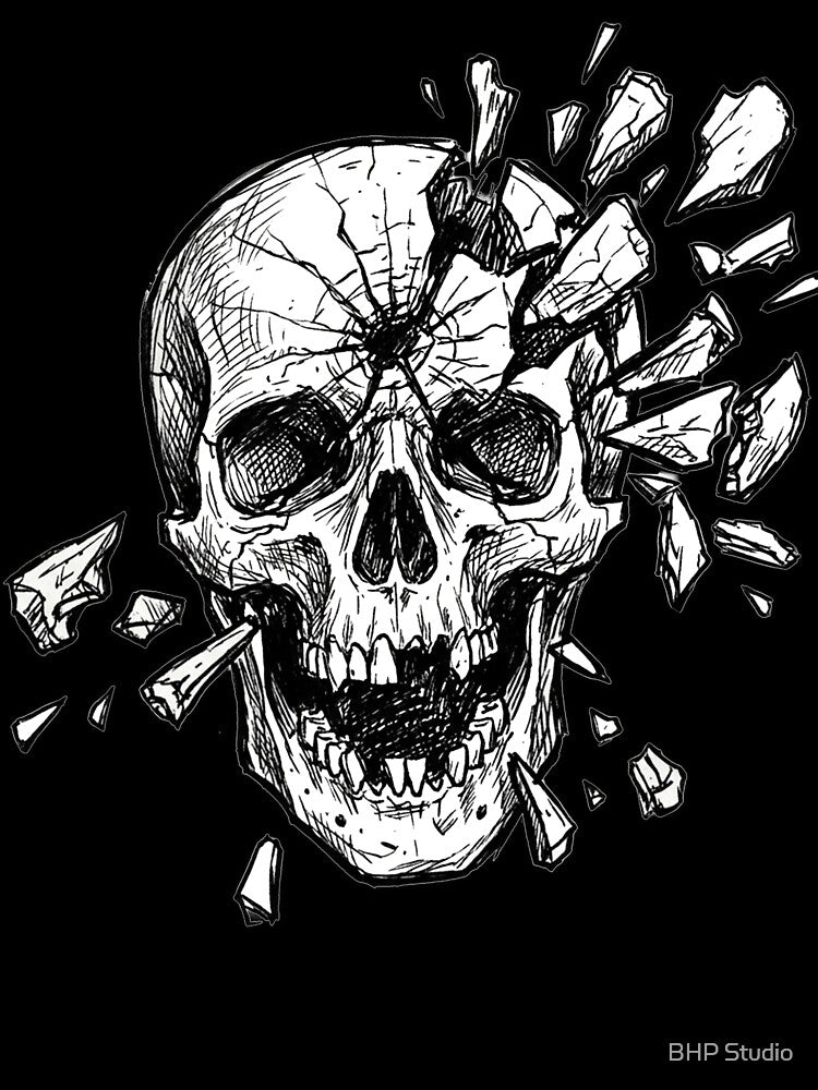 Broken Human Skull by BHP Studio