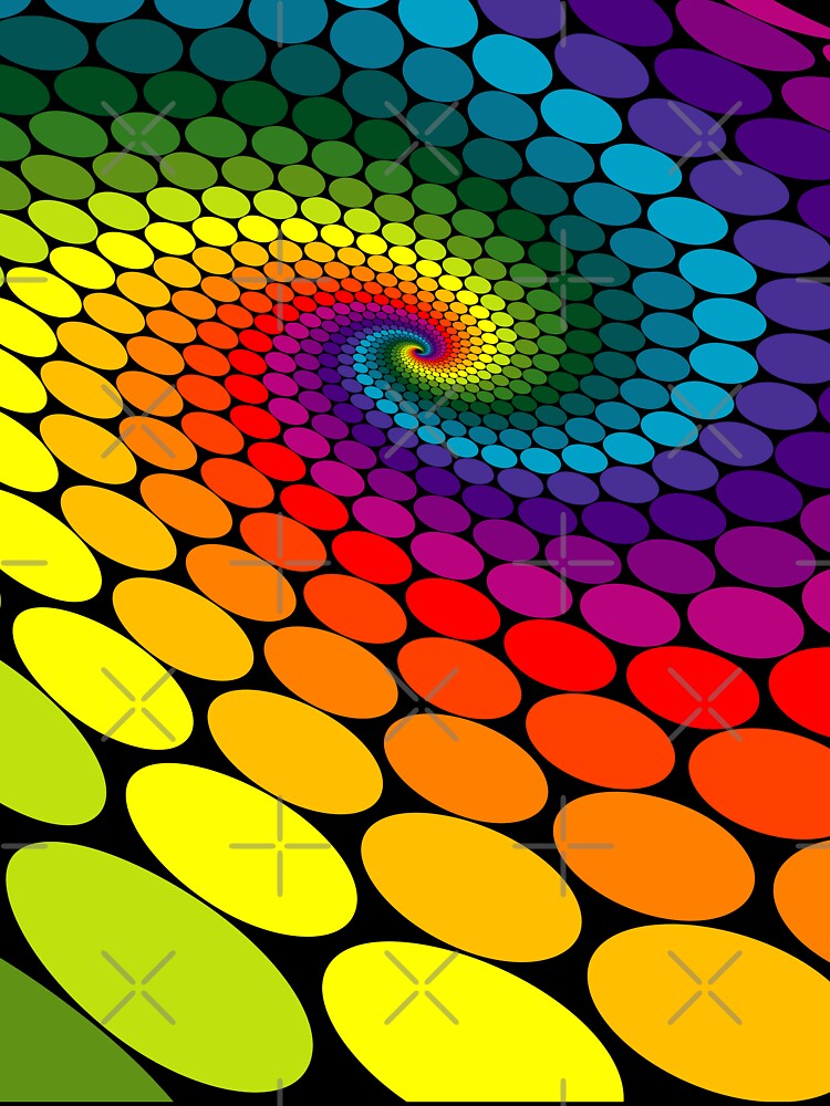 Abstract Colorful Rainbow Twist Circles Design by Ross-Sergey