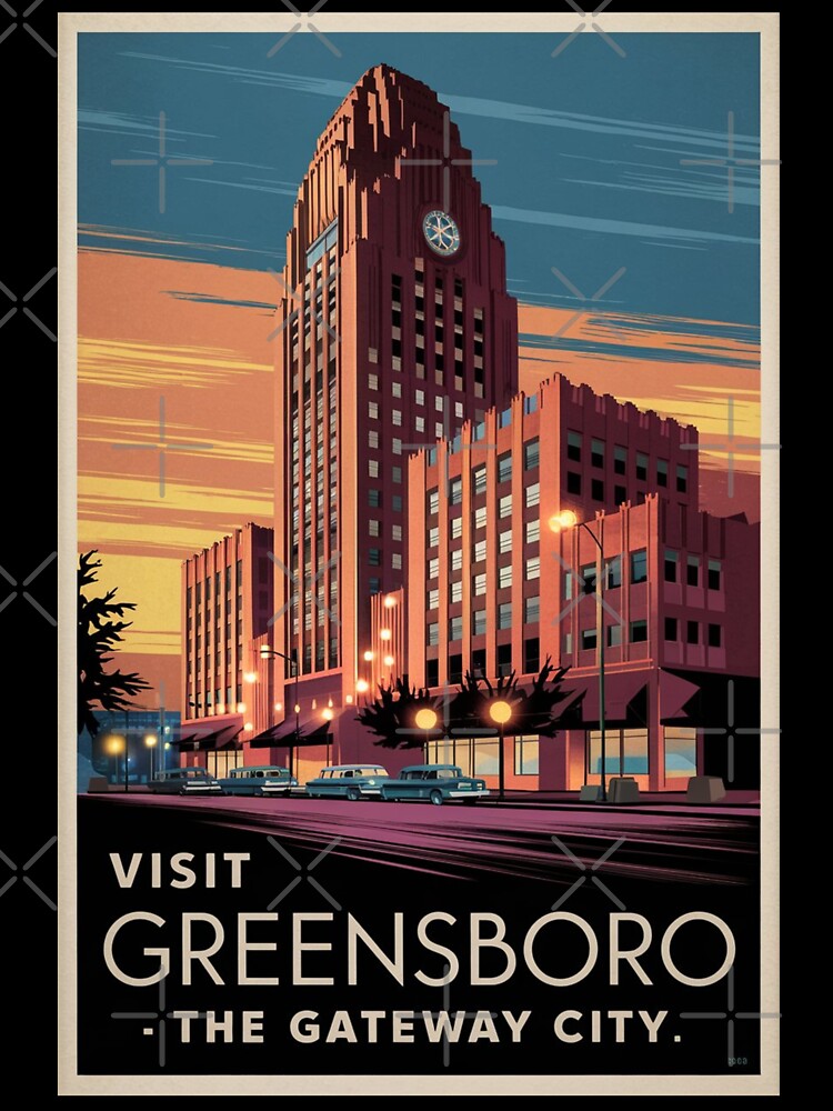 Greensboro Vintage Travel Poster by TravelerRat