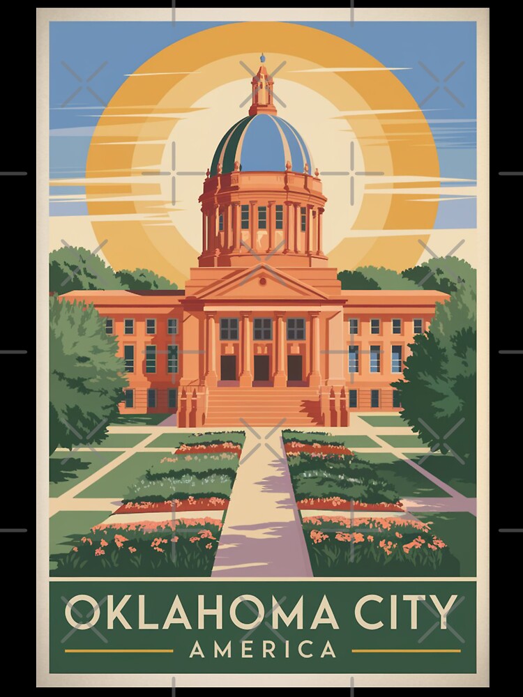 Oklahoma City Vintage Travel Poster by TravelerRat