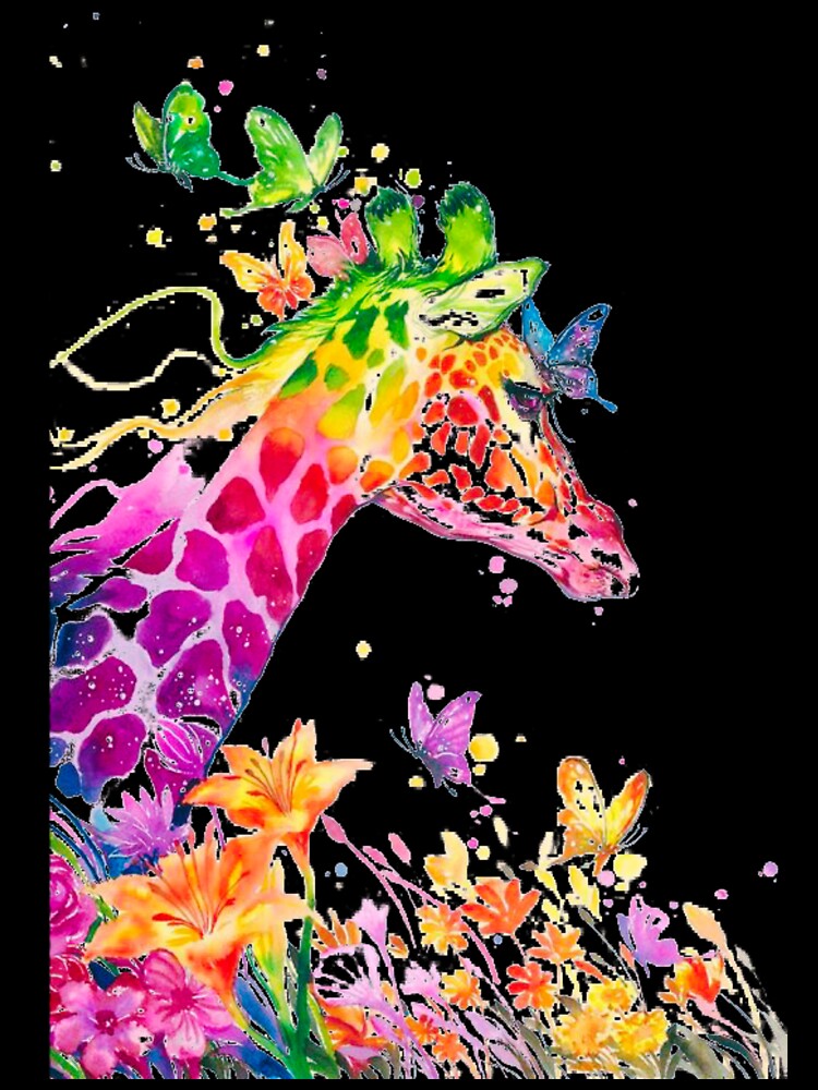 Colorful giraffe and butterflies by zeljana0504