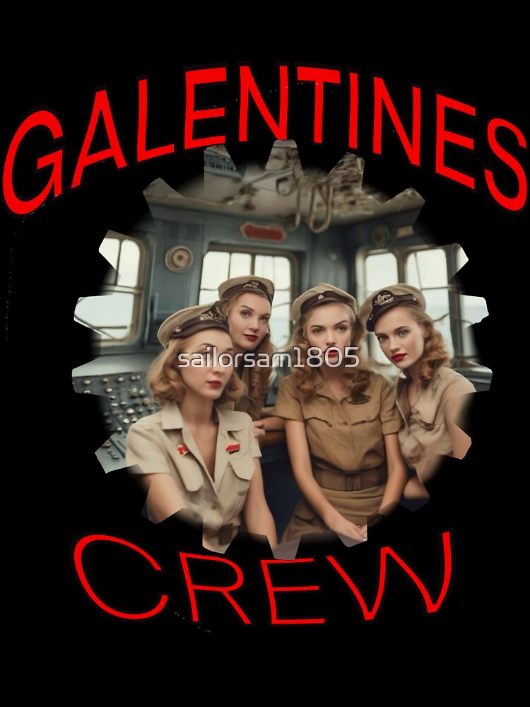Cool Retro WW2 Underwater US Navy American Girls Galentines crew on submarine on Galentines day and Galentines party, gift idea for Galentines day by sailorsam1805