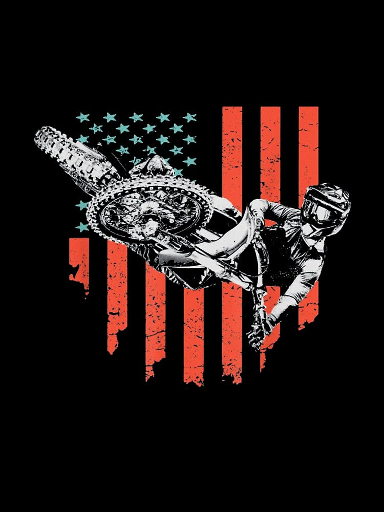 Vintage Motocross American Flag by hongthienkhai
