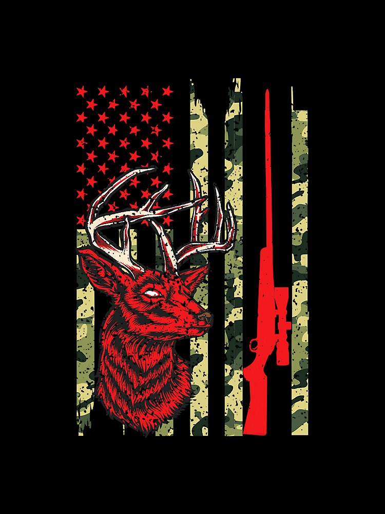 Deer Hunting Vintage American Flag by reyeskhan79