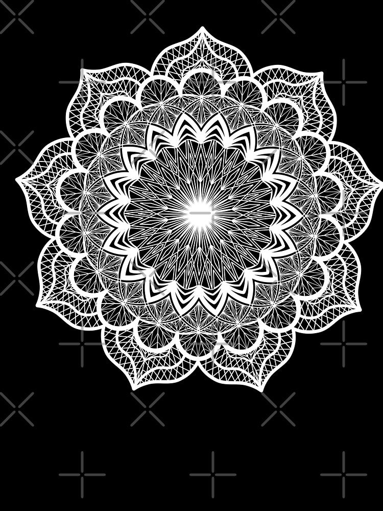 White Mandala on blue by CreaTwinkles