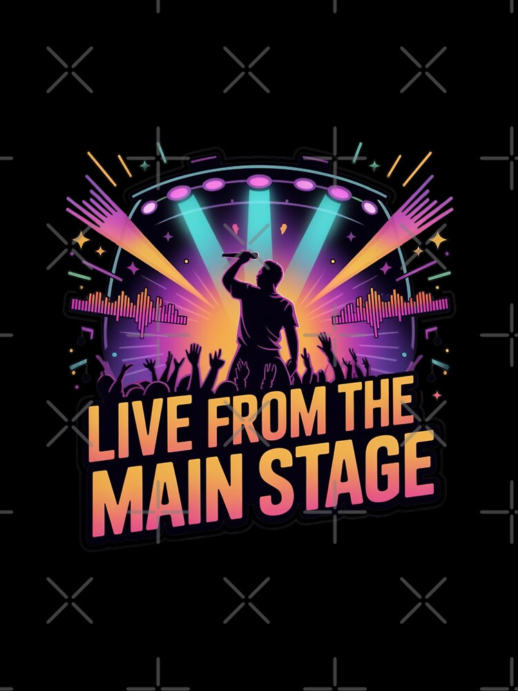Live From The Main Stage T-Shirt – Neon Concert Singer Graphic for Music Lovers & Festival Fans by GemBob Creations