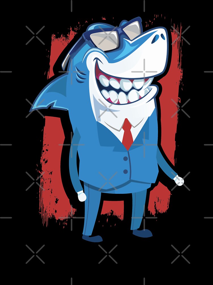 Well Dressed Shark Waving Business Attire, Resorts Manager Cool Shark Evolution by Merchking1