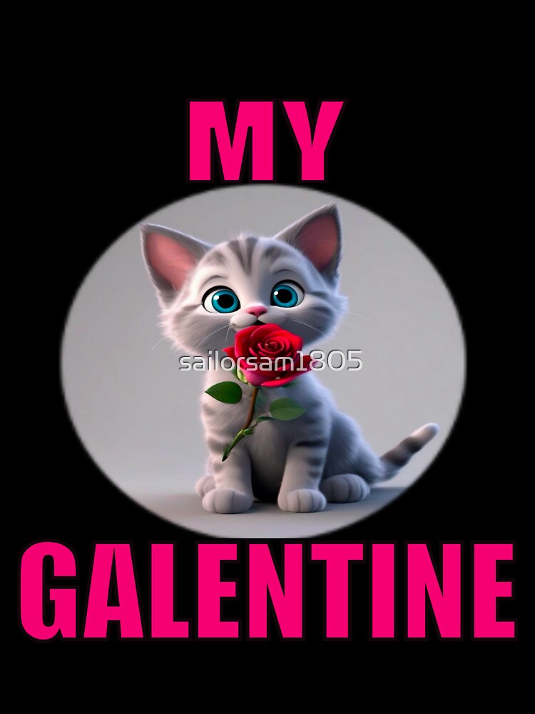 Really Super Cute kitten on Galentines day and Galentines party, gift idea for Galentines day by sailorsam1805