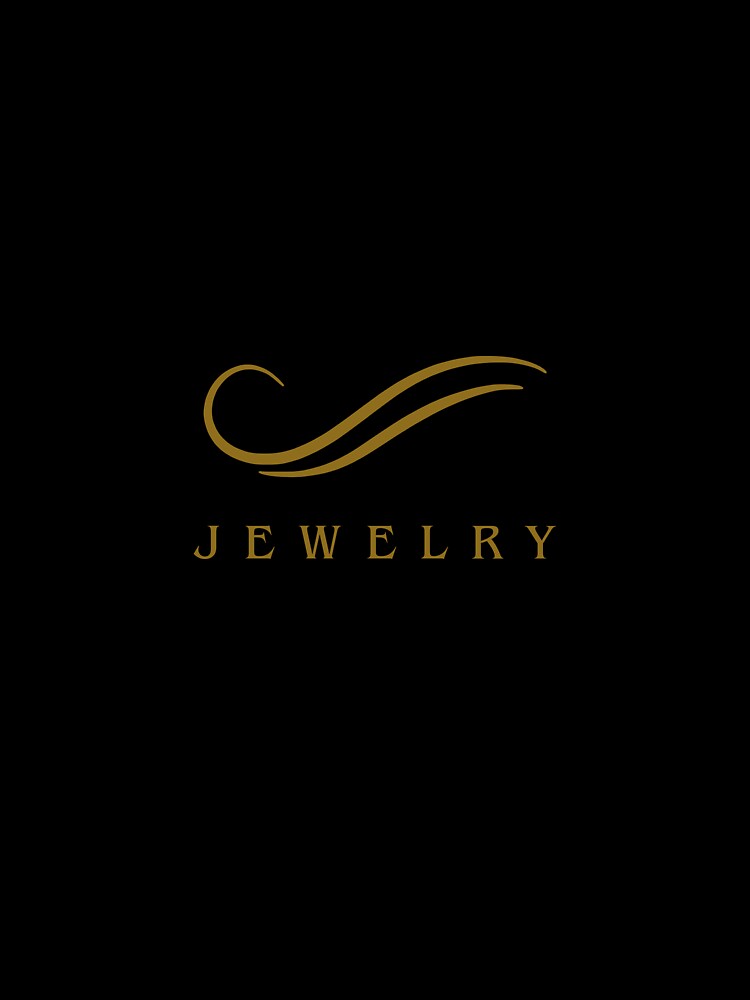 Elegant Gold Jewelry Logo Black Background Design by PrimeClip
