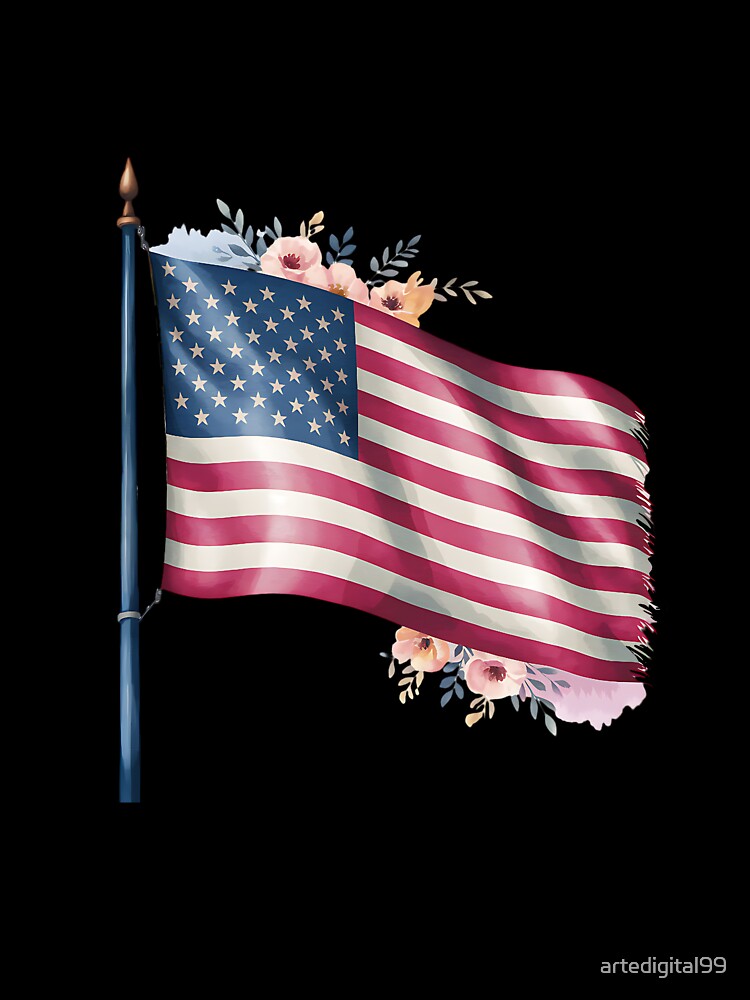 American Flag Vintage Style – Patriotic USA Artwork by artedigital99