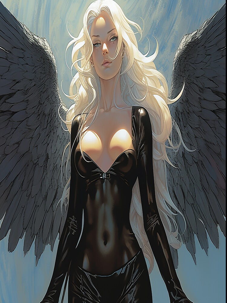 Eternal Enigma: Grey-Winged Angel by PinUpPavilion