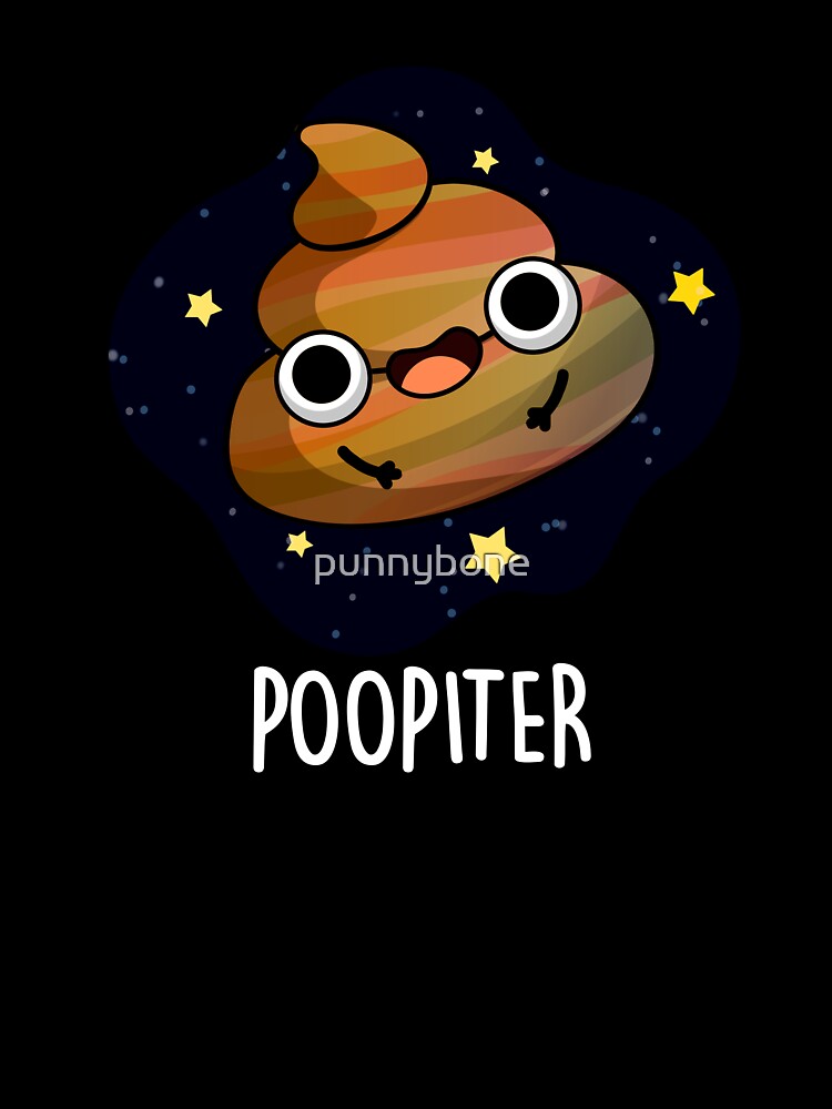 Poopiter Jupiter Funny Planet Puns (Dark BG) by punnybone
