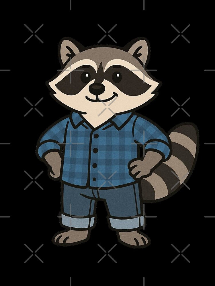 Raccoon in Blue Flannel – Everyday Cute Animal Design by Confuzz1ed