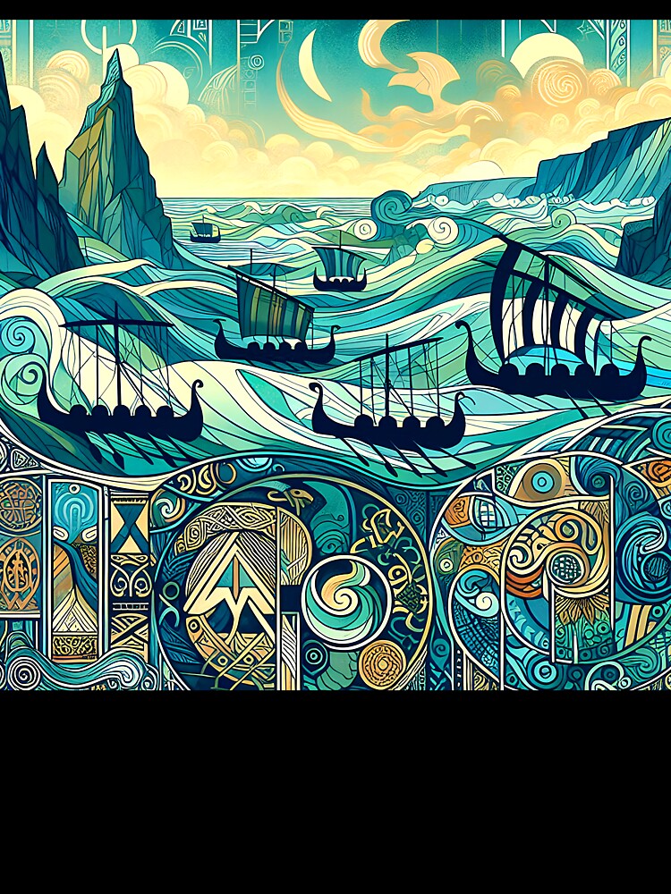 The Longships | Viking Ocean Wall Art by Stoneflower-Art