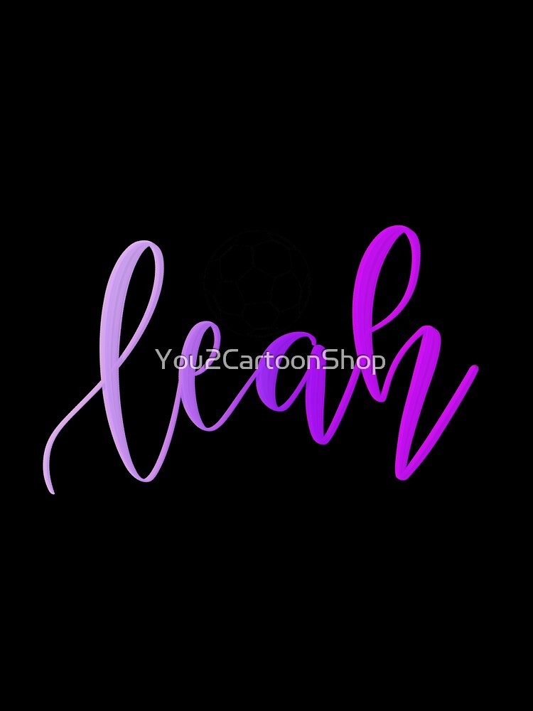 Leah In Calligraphy With Soccer Ball by You2CartoonShop