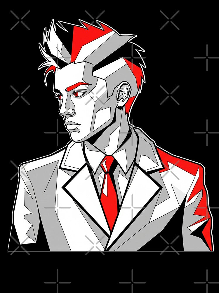 Geometric Cyberpunk Portrait by Pikamuu