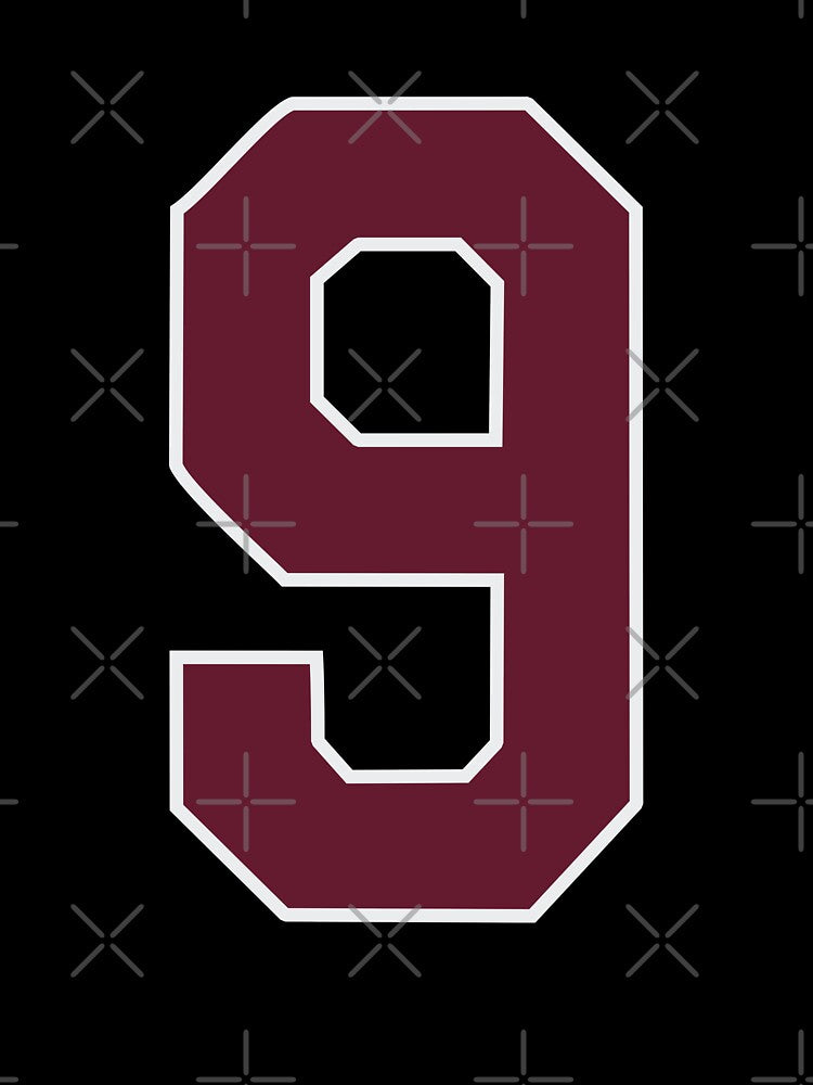 "Number 9 Bold Design - Collegiate Numbers, Varsity Style, Personalized Monogram Art" by artworkathome