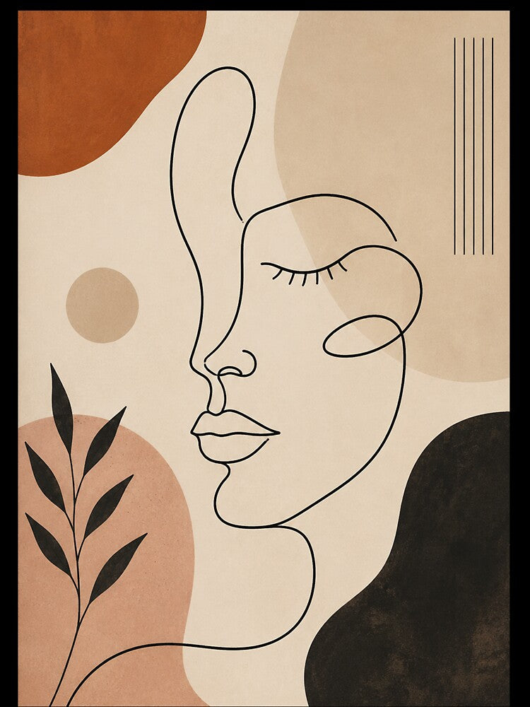 Abstract Face Line Art Poster – Minimalist Modern Wall Art Print by Artimax-Studio