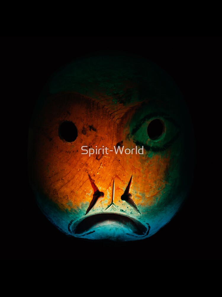 Colorful, Lonely, Face Emerging from the Darkness: A Northwest Native Art Piece by Spirit-World