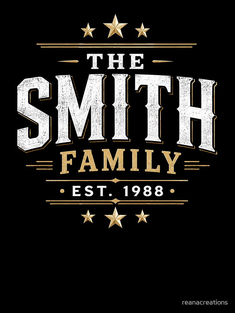 Smith Est. 1988 Vintage Family Name Typography by reanacreations