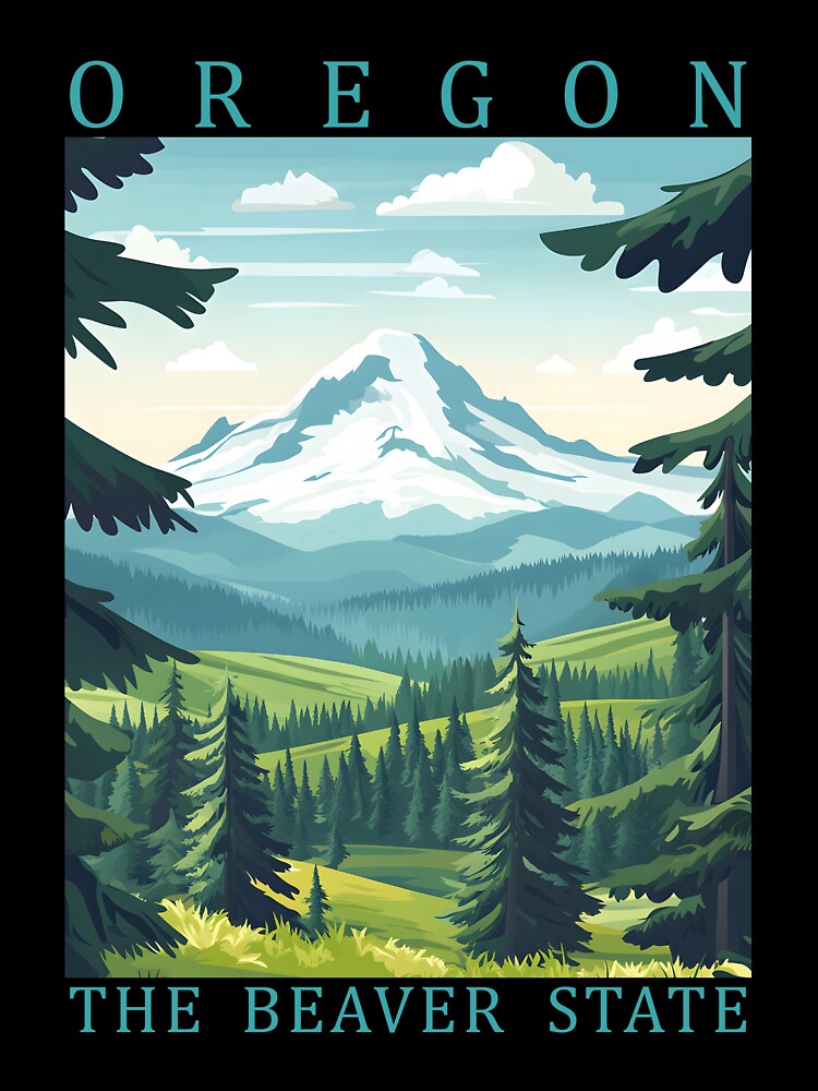 37 Oregon Travel Poster by Lucy Goosy Art