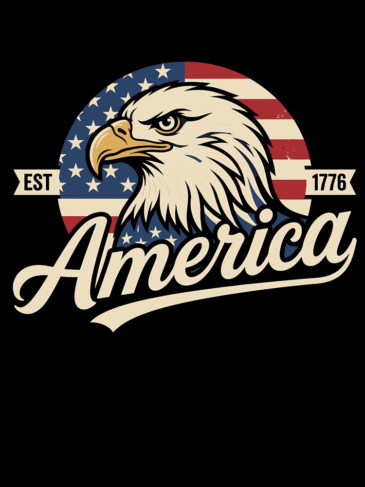 America EST 1776 Patriotic Bald Eagle Vintage by KroghDs