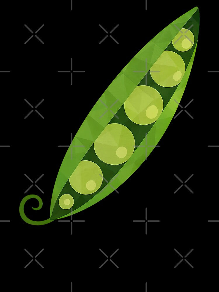 Green Pea Pod with Stylized Geometry Art by ArtfulWeave