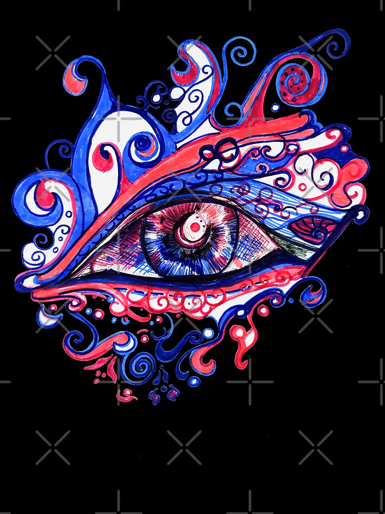 Back to school abstract nonfigurative line art eye by virginiajollyh