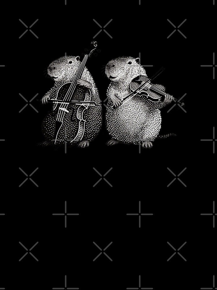 Bara-oque Classical Music Meme – Vintage Capybara Orchestra Pun Art by FIREDesignsPOD