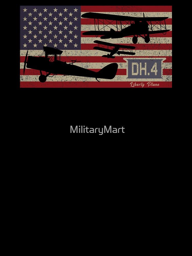 DH4 Liberty Plane WW1 Biplane Vintage American Flag by MilitaryMart