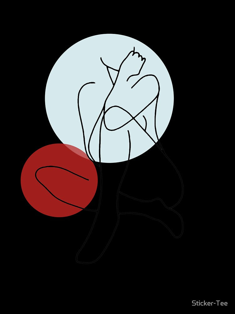 woman lineart body lineart minimal by Sticker-Tee