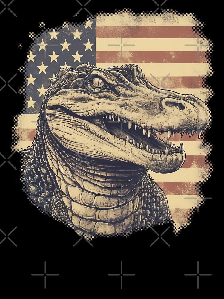 Florida Alligator Land of America the Free Patriotic 4th of July by Dreamakerstudio