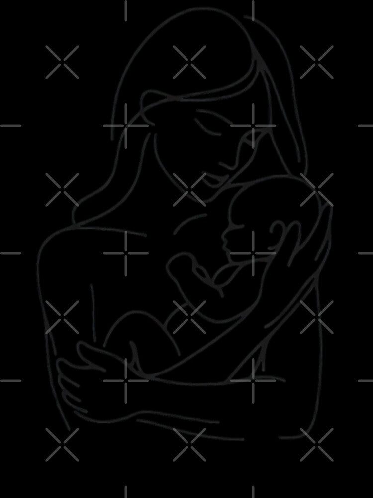 One Line Drawing Mother With Baby by MusesWhispers