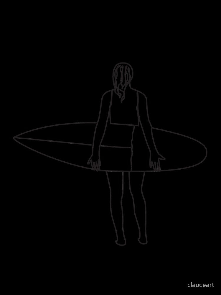 Surfboard Line Drawing, Surf Illustration, Surf One Line Art by clauceart