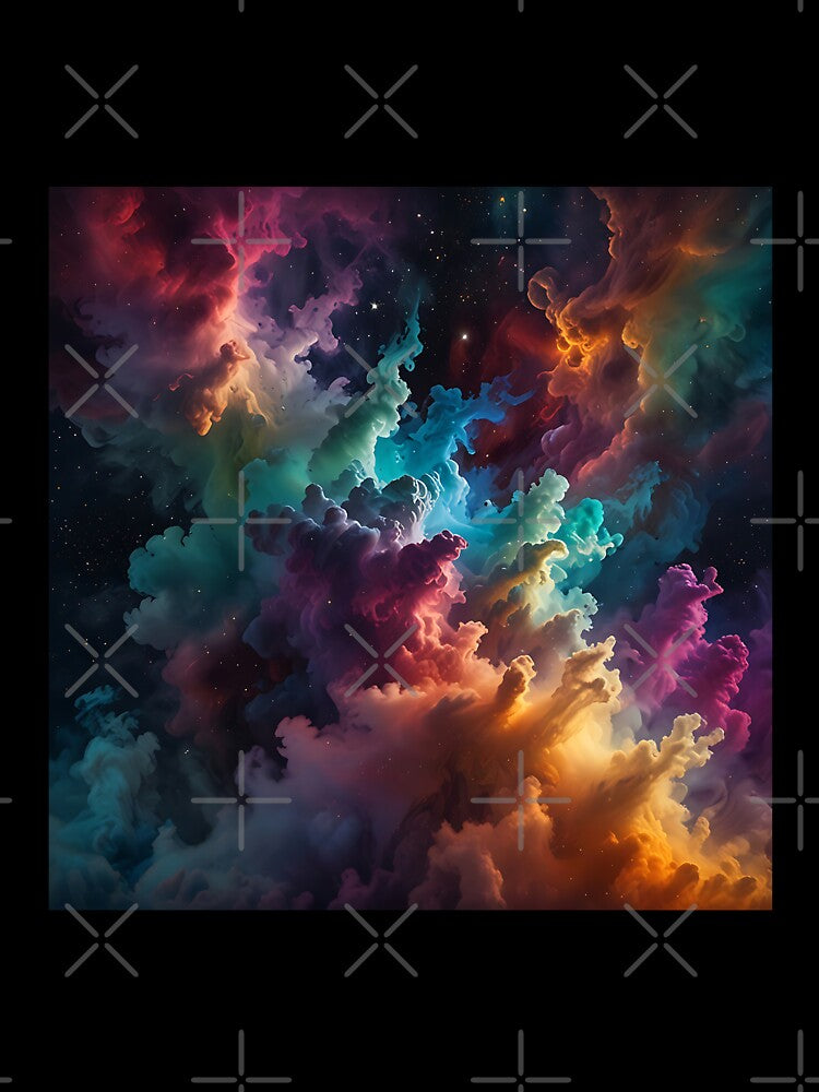 Cosmic Dust | Universe in Orange, Black, Blue, and Red by UniGift