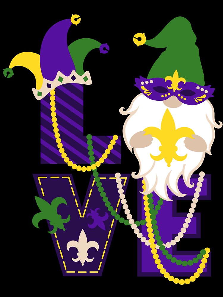 I Love Mardi Gras Party Gnome (Festival Carnival, Fat Tuesday) by CrazyBlond918