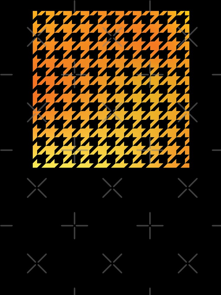 Houndstooth Pattern Yellow and Orange Golden Gradient by murialbezanson