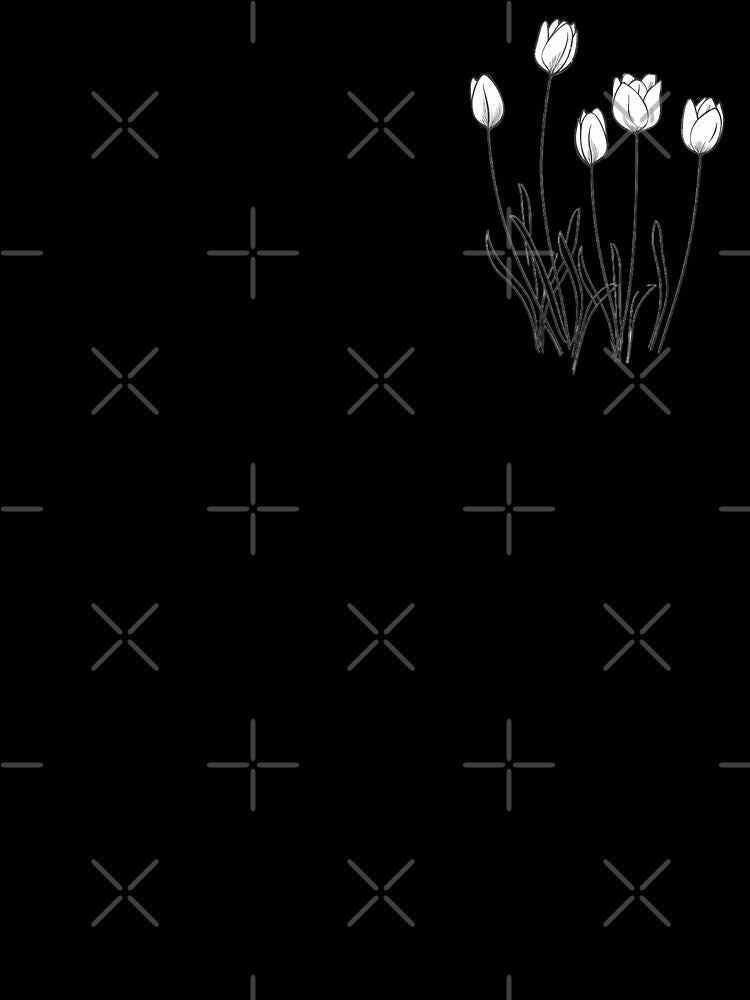 Tulips. Minimalistic black line art of tulips. Black and white aesthetic. Tulips love by Tsifra