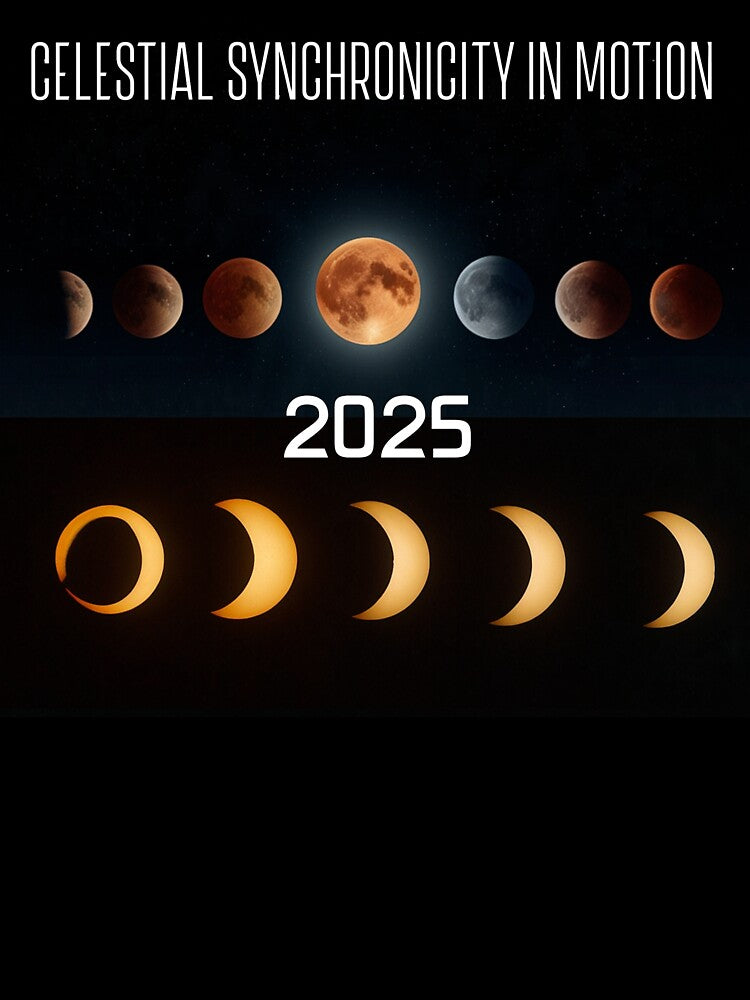 Celestial Synchronicity In Motion Eclipses 2025 by Sachie's Studio