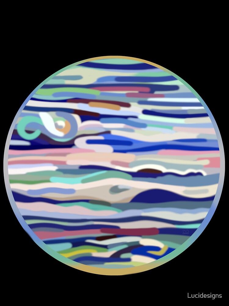 UV Jupiter - Digital Painting - Colorful Trippy Lines - Round Transparent Background for Customization or Stickers by Lucidesigns
