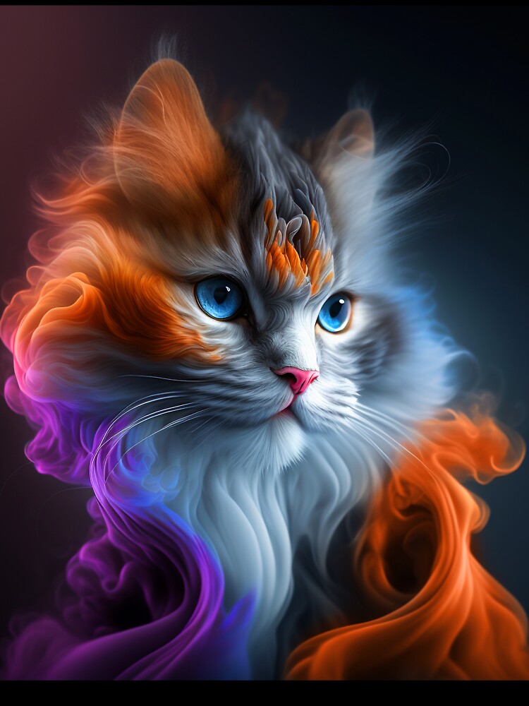 Cattitude: Vibrant and Colorful Cat Design by AntibodyDP7