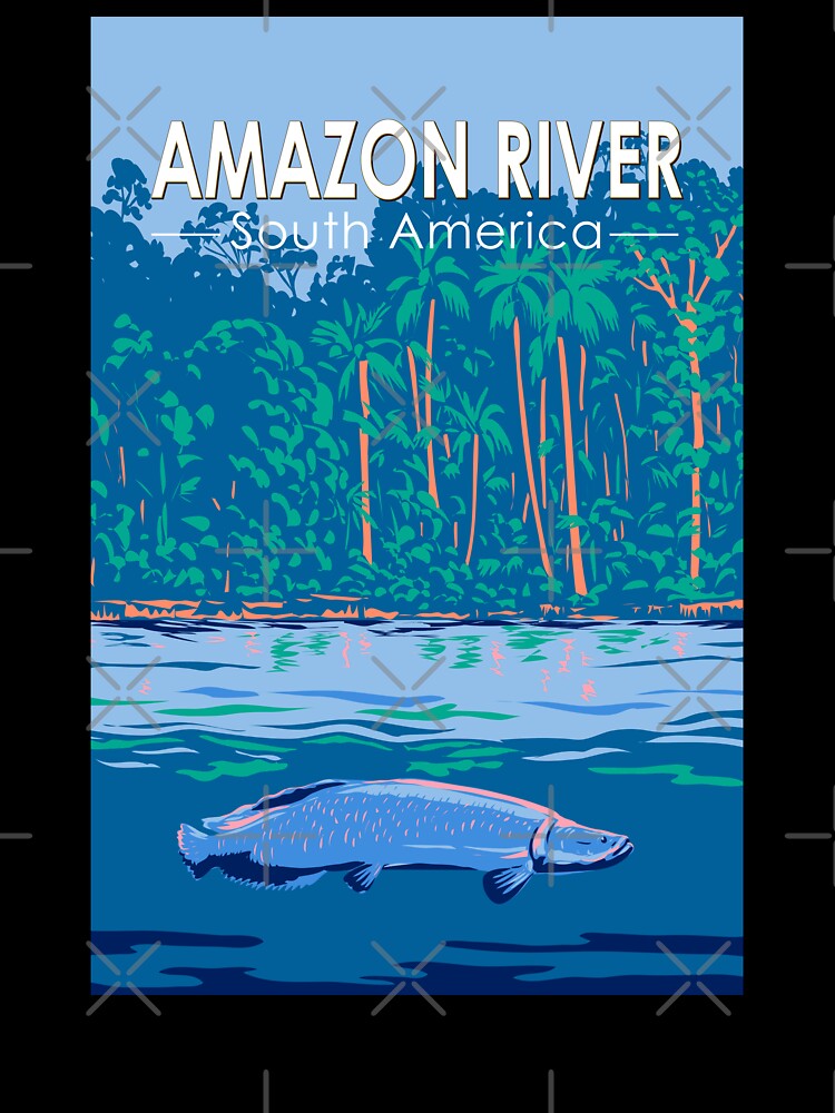 Amazon River South America Travel Art Vintage by KrisSidDesigns